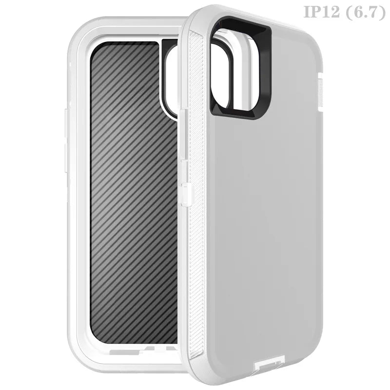 3 IN1 For iPhone 16 15 11 12 13 14 Pro Max XR XS XSMAX X MINI SE 6 6S 7 8 Plus Heavy Duty Shockproof Armor Phone Case Cover