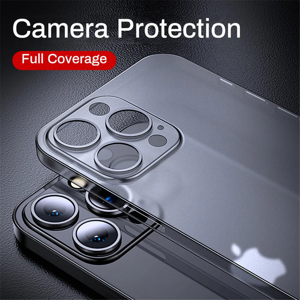 Ultra Thin Matte PP Case For iPhone 16 15 14 13 12 11 Pro Max XR XS 7 8 Plus SE Mini Luxury Shockproof Frosted Hard Cover Bumper