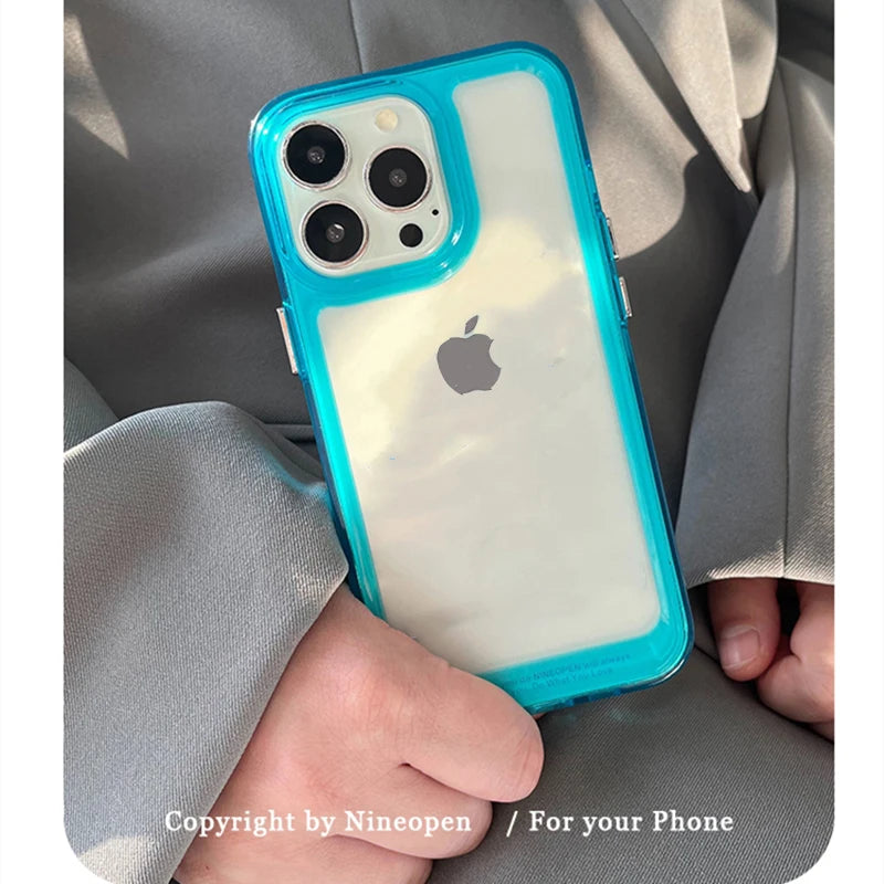 Transparent Shockproof Hard Acrylic Case For iPhone 16 15 14 13 12 Mini 11 Pro XS Max X XR 7 8 Plus Silicone Bumper Clear Capa