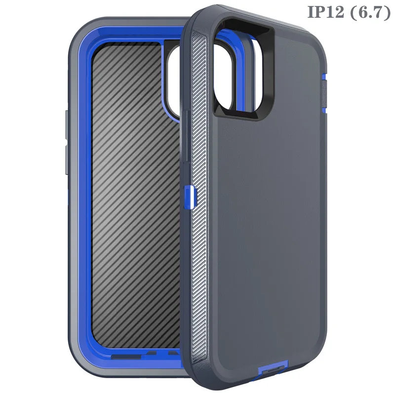 3 IN1 For iPhone 16 15 11 12 13 14 Pro Max XR XS XSMAX X MINI SE 6 6S 7 8 Plus Heavy Duty Shockproof Armor Phone Case Cover