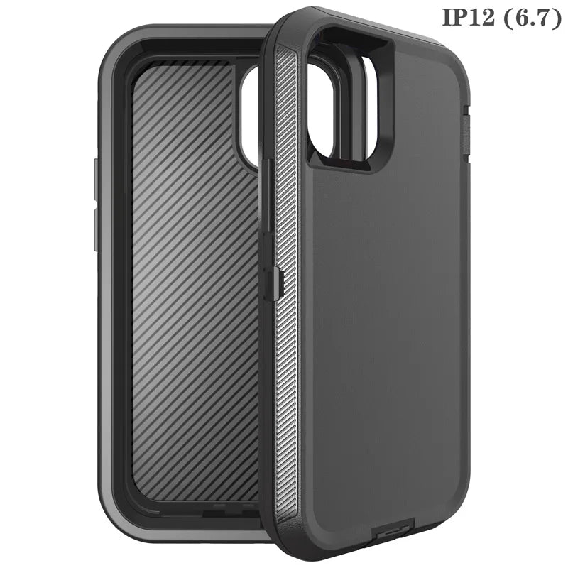 3 IN1 For iPhone 16 15 11 12 13 14 Pro Max XR XS XSMAX X MINI SE 6 6S 7 8 Plus Heavy Duty Shockproof Armor Phone Case Cover