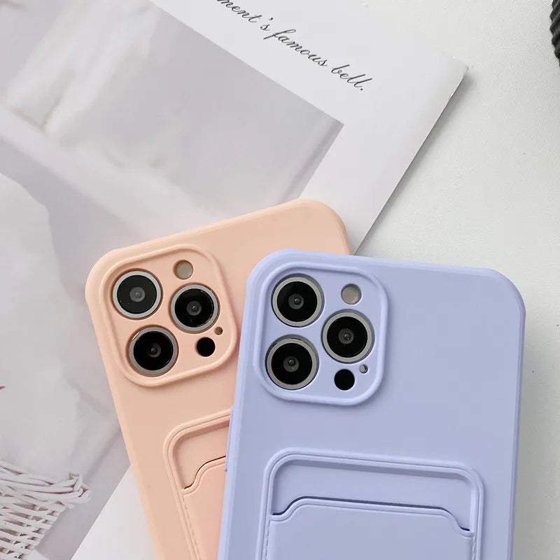 Phone Case For iPhone 16 15 14 13 12 Mini 11 Pro Max X XR XS Max 7 8 Plus SE 2020 Fashion Wallet With Card Holder Soft TPU Cover