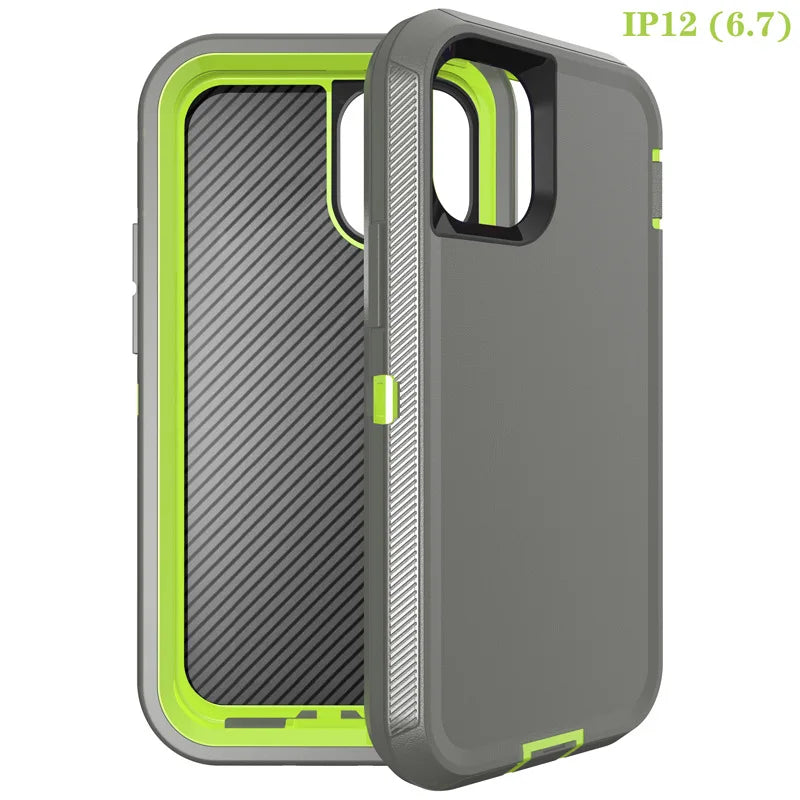 3 IN1 For iPhone 16 15 11 12 13 14 Pro Max XR XS XSMAX X MINI SE 6 6S 7 8 Plus Heavy Duty Shockproof Armor Phone Case Cover