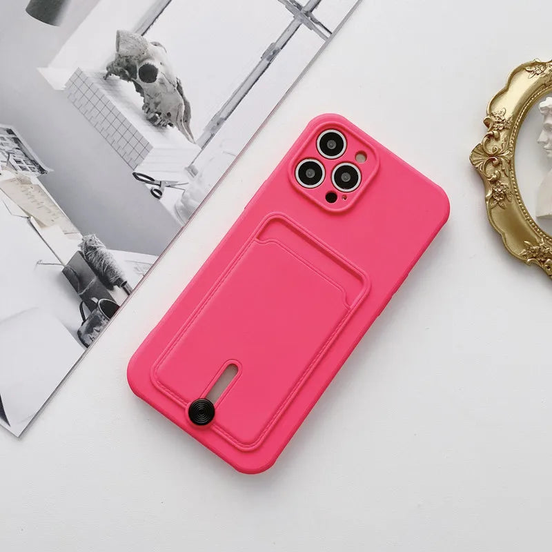 Phone Case For iPhone 16 15 14 13 12 Mini 11 Pro Max X XR XS Max 7 8 Plus SE 2020 Fashion Wallet With Card Holder Soft TPU Cover