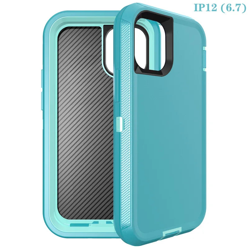 3 IN1 For iPhone 16 15 11 12 13 14 Pro Max XR XS XSMAX X MINI SE 6 6S 7 8 Plus Heavy Duty Shockproof Armor Phone Case Cover