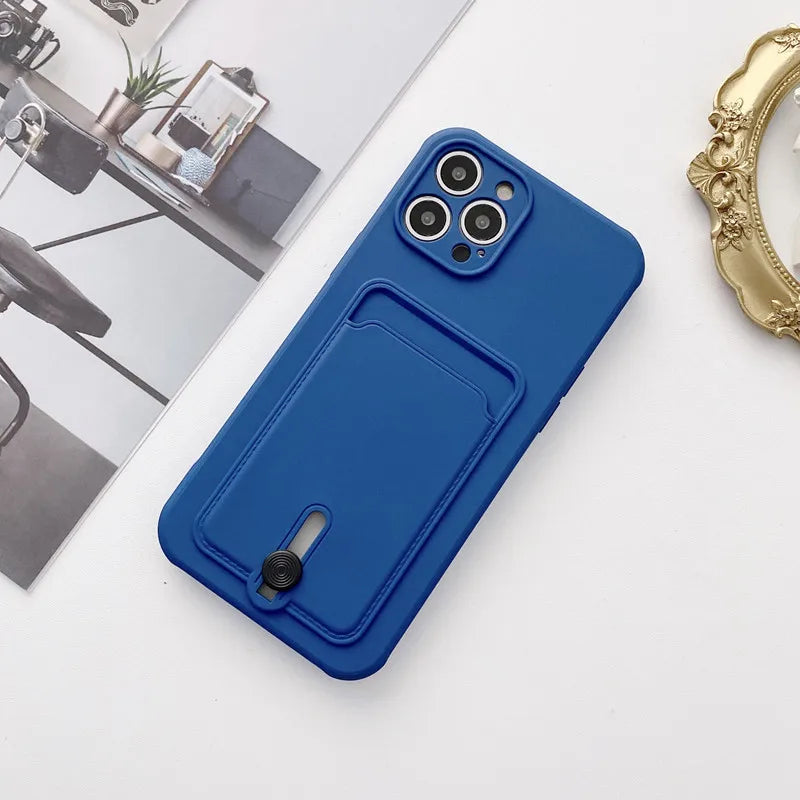 Phone Case For iPhone 16 15 14 13 12 Mini 11 Pro Max X XR XS Max 7 8 Plus SE 2020 Fashion Wallet With Card Holder Soft TPU Cover