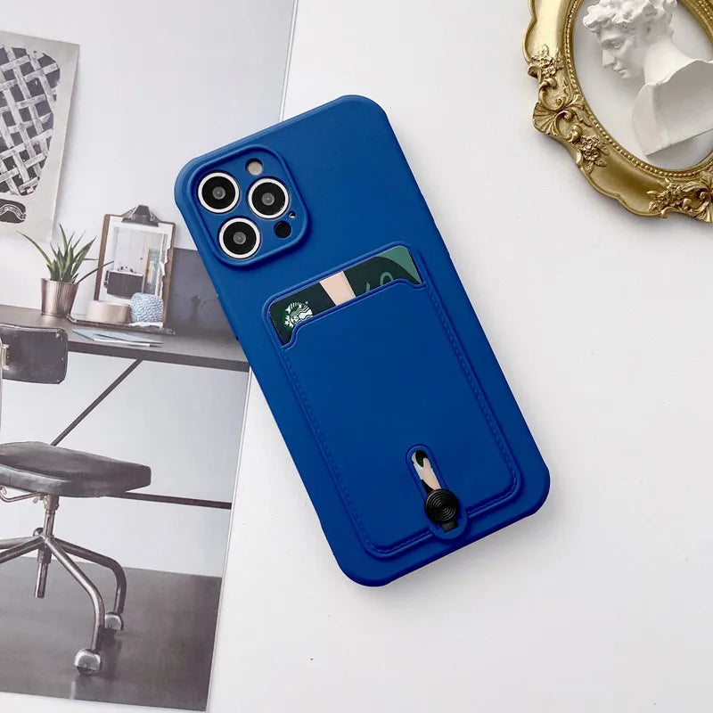 Phone Case For iPhone 16 15 14 13 12 Mini 11 Pro Max X XR XS Max 7 8 Plus SE 2020 Fashion Wallet With Card Holder Soft TPU Cover