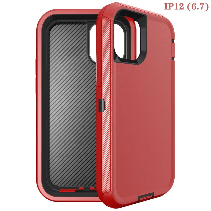 3 IN1 For iPhone 16 15 11 12 13 14 Pro Max XR XS XSMAX X MINI SE 6 6S 7 8 Plus Heavy Duty Shockproof Armor Phone Case Cover