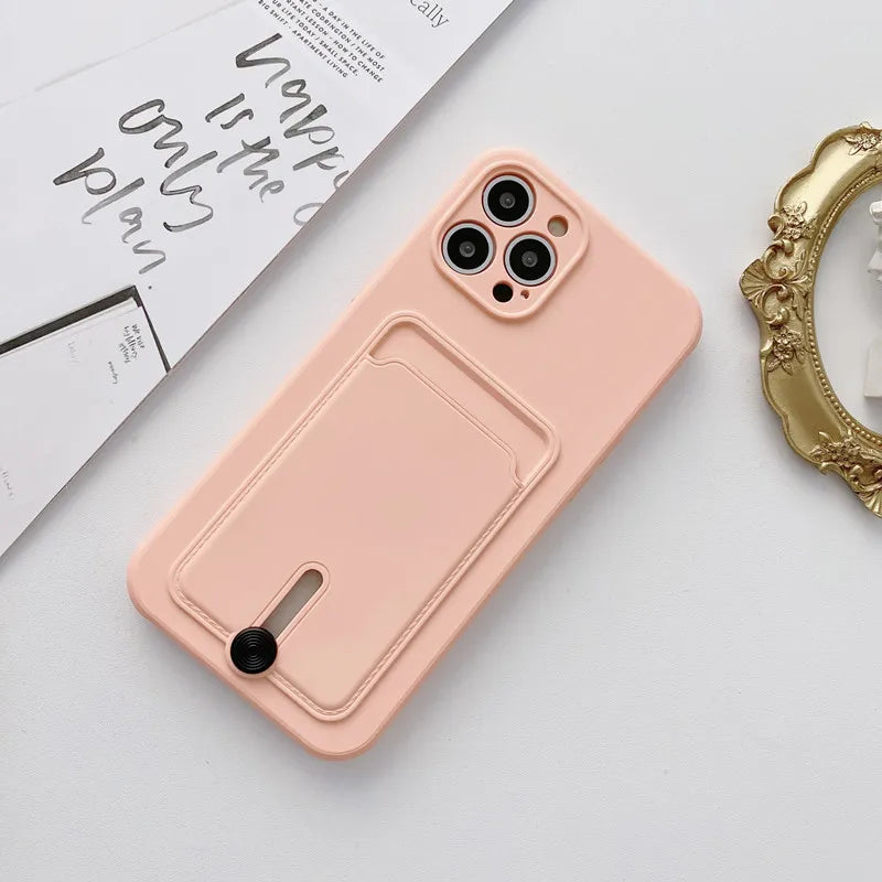 Phone Case For iPhone 16 15 14 13 12 Mini 11 Pro Max X XR XS Max 7 8 Plus SE 2020 Fashion Wallet With Card Holder Soft TPU Cover