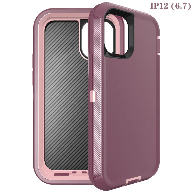 3 IN1 For iPhone 16 15 11 12 13 14 Pro Max XR XS XSMAX X MINI SE 6 6S 7 8 Plus Heavy Duty Shockproof Armor Phone Case Cover