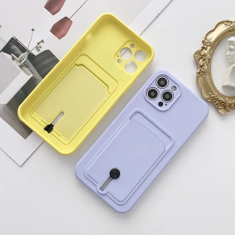 Phone Case For iPhone 16 15 14 13 12 Mini 11 Pro Max X XR XS Max 7 8 Plus SE 2020 Fashion Wallet With Card Holder Soft TPU Cover