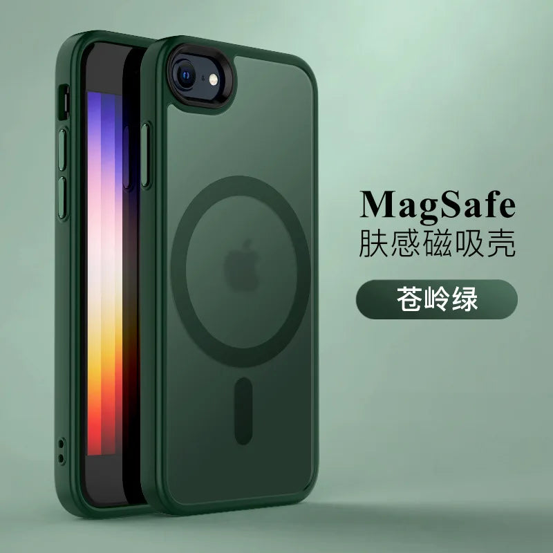 Magnetic Case For Magsafe Mag Safe iPhone SE 3 2022 2020 8 16 16Pro 15 Pro Max 14 Plus 13 12 11 Matte Black Cover Accessories