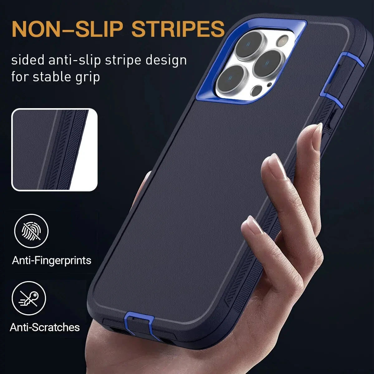 3 IN1 For iPhone 16 15 11 12 13 14 Pro Max XR XS XSMAX X MINI SE 6 6S 7 8 Plus Heavy Duty Shockproof Armor Phone Case Cover