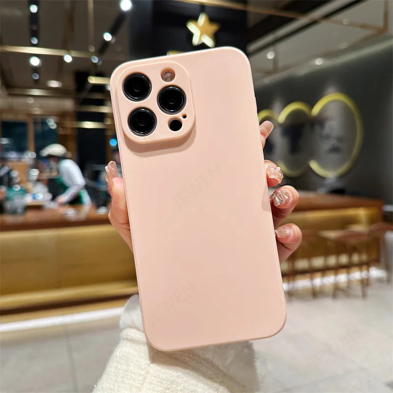 Candy Color Phone Case For iphone 15 14 13 12 Mini 11 Pro Max XS X XR SE 2 3 8 7 Plus Shockproof Silicone Soft TPU Back Cover