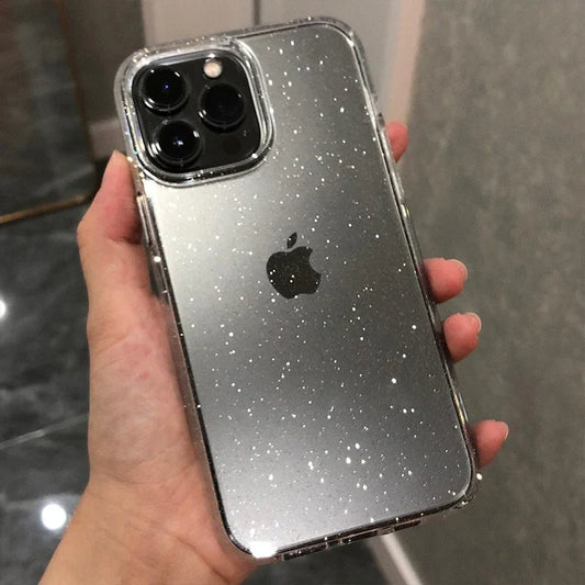 Discount Luxury Glitter Bumper Bling Clear Case For iPhone 16 15 14 13 12 11 Pro XS Max Mini X XR 7 8 Plus Silicone Acrylic Cover funda sale