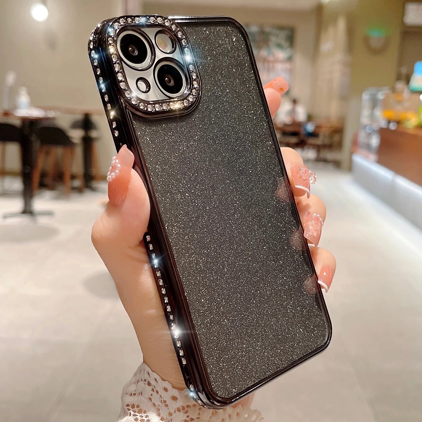 Luxury Bling Glitter Diamond Case For iPhone 16 15 14 Plus 13 11 12 Pro XR X XS Max Soft Rhinestone Plating Bumper Sequin Cover