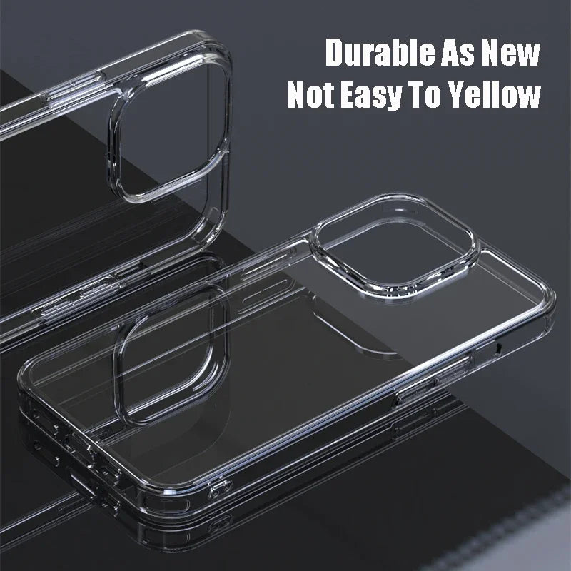 Luxury Tempered Glass Clear Case For iPhone 16 15 14 12 13 Mini 11 Pro XS Max X XR 15 7 8 16Plus SE Transparent Hard Case Fundas