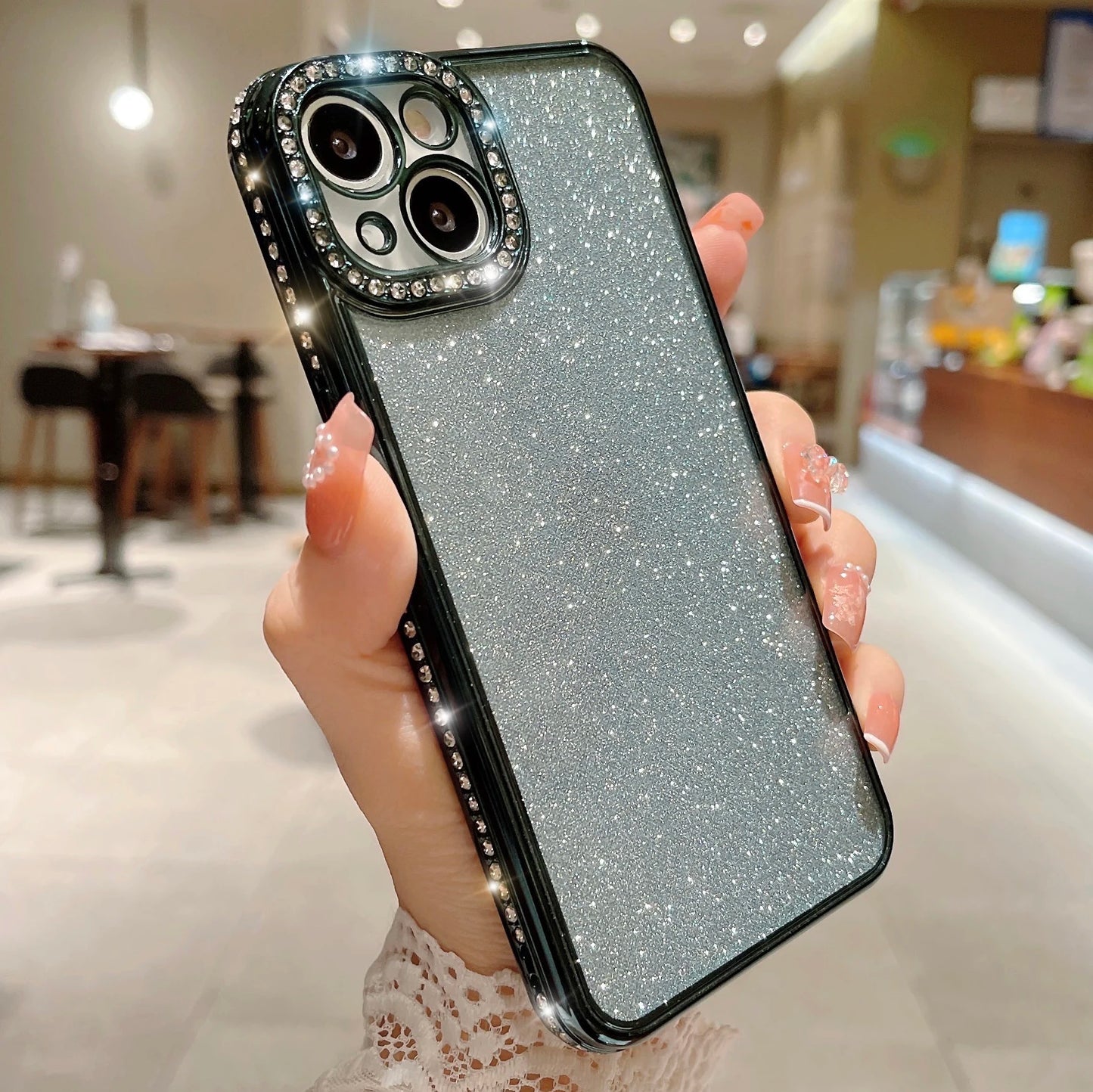 Luxury Bling Glitter Diamond Case For iPhone 16 15 14 Plus 13 11 12 Pro XR X XS Max Soft Rhinestone Plating Bumper Sequin Cover