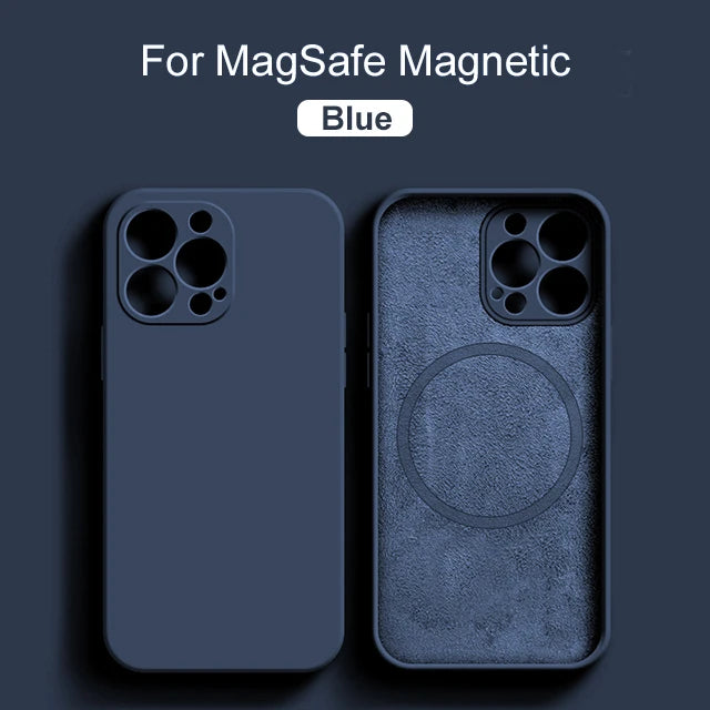 Original For Magsafe Magnetic Case For iPhone 15 14 13 12 11 Pro Max Mini X XR XS 8 Plus Liquid Silicone Wireless Charge Cover