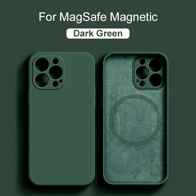 Original For Magsafe Magnetic Case For iPhone 15 14 13 12 11 Pro Max Mini X XR XS 8 Plus Liquid Silicone Wireless Charge Cover