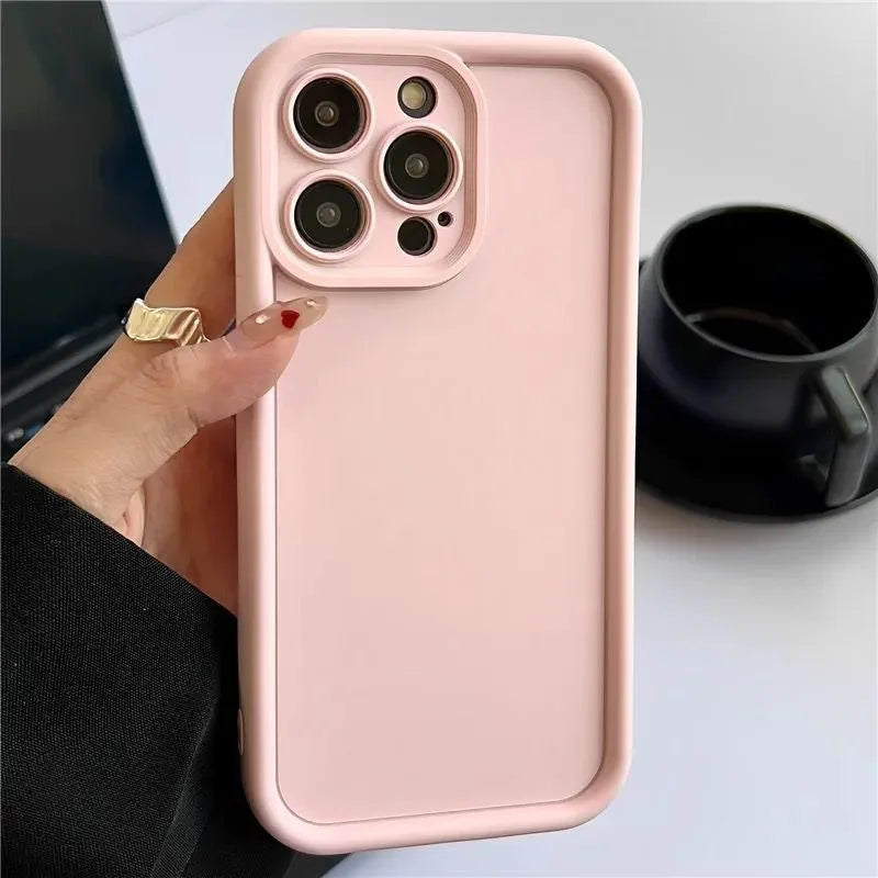 Candy Color Soft TPU Case For iPhone 16 14 15 Pro Plus 13 12 11 Pro Max 8 XR X XS SE 2022 Shockproof Silicone Phone Cover Fundas