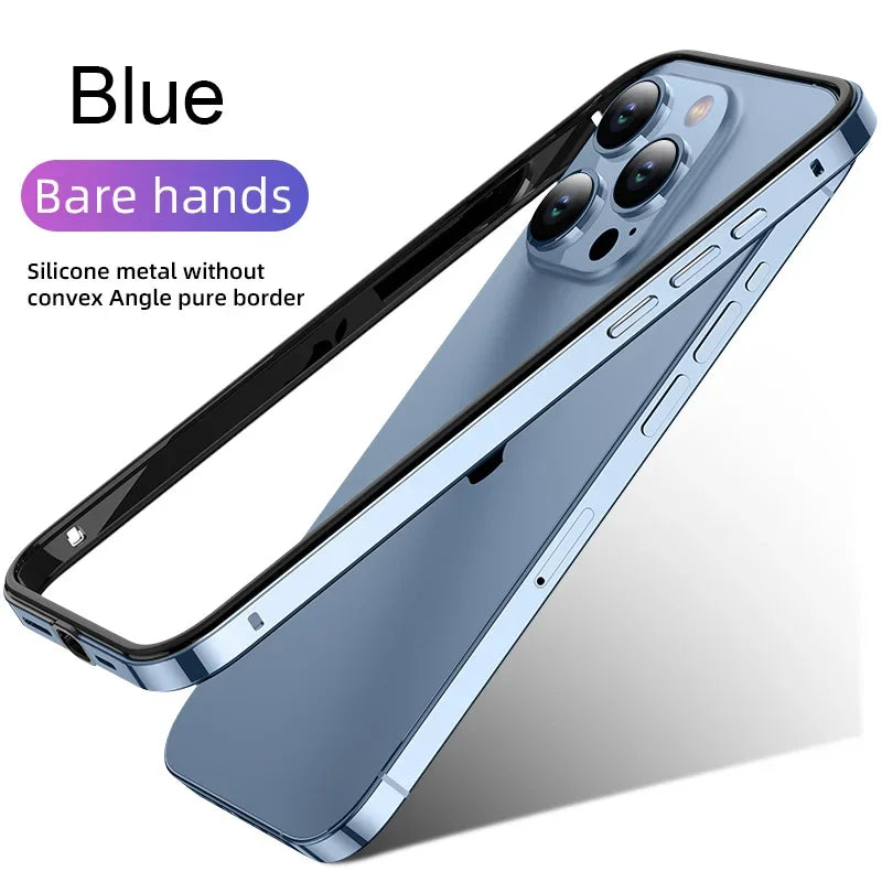 Hybrid Silicone Frame Aluminum Metal Phone Case For iPhone 16 15 Pro Max 14 13 12 Better Heat Bumper