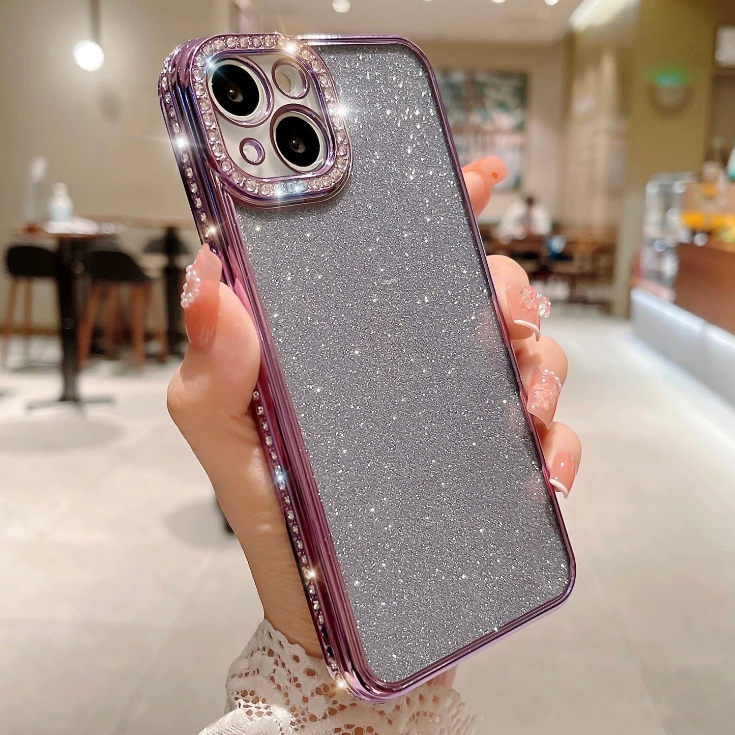 Luxury Bling Glitter Diamond Case For iPhone 16 15 14 Plus 13 11 12 Pro XR X XS Max Soft Rhinestone Plating Bumper Sequin Cover