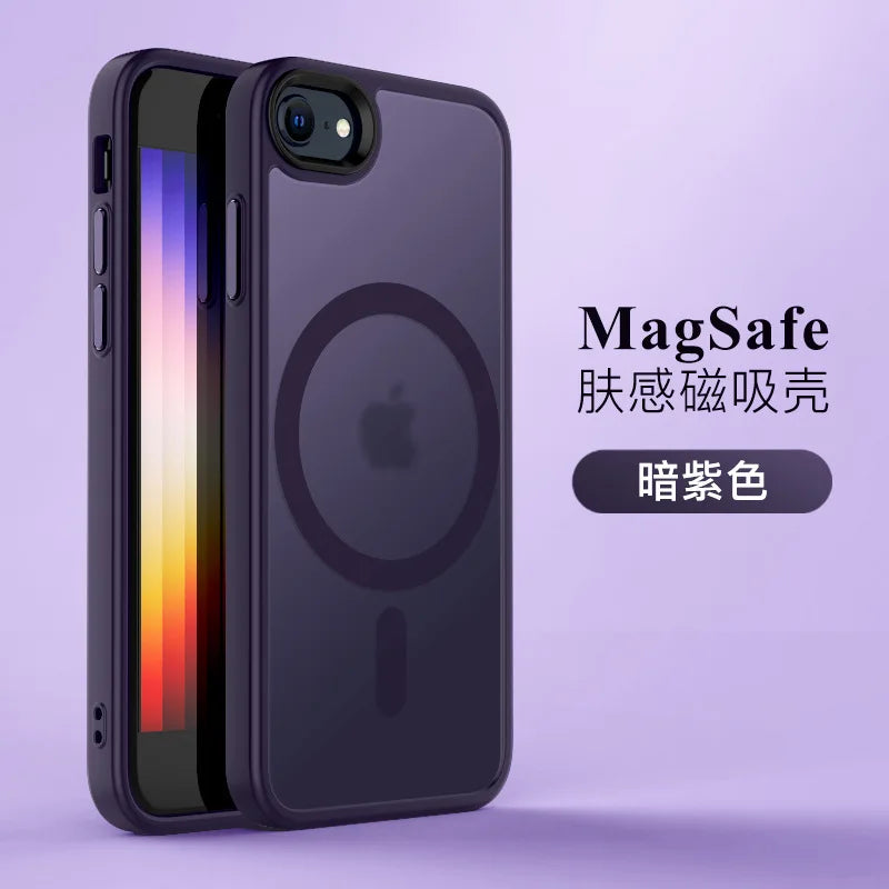 Magnetic Case For Magsafe Mag Safe iPhone SE 3 2022 2020 8 16 16Pro 15 Pro Max 14 Plus 13 12 11 Matte Black Cover Accessories