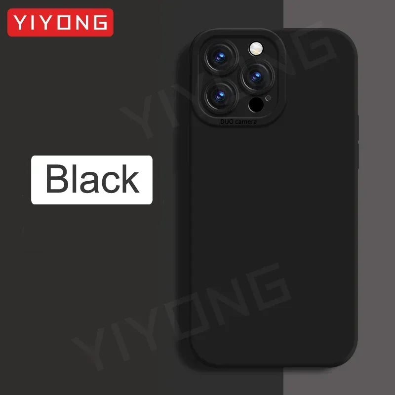 For iPhone16 Pro Max YIYONG Original Soft Liquid Silicone Cover For iPhone 16 15 14 11 12 13 Mini iPhone15 Plus SE3 SE 2022 Case