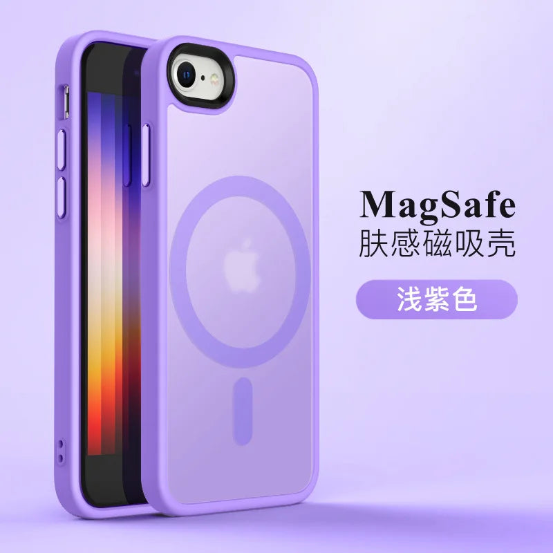 Magnetic Case For Magsafe Mag Safe iPhone SE 3 2022 2020 8 16 16Pro 15 Pro Max 14 Plus 13 12 11 Matte Black Cover Accessories