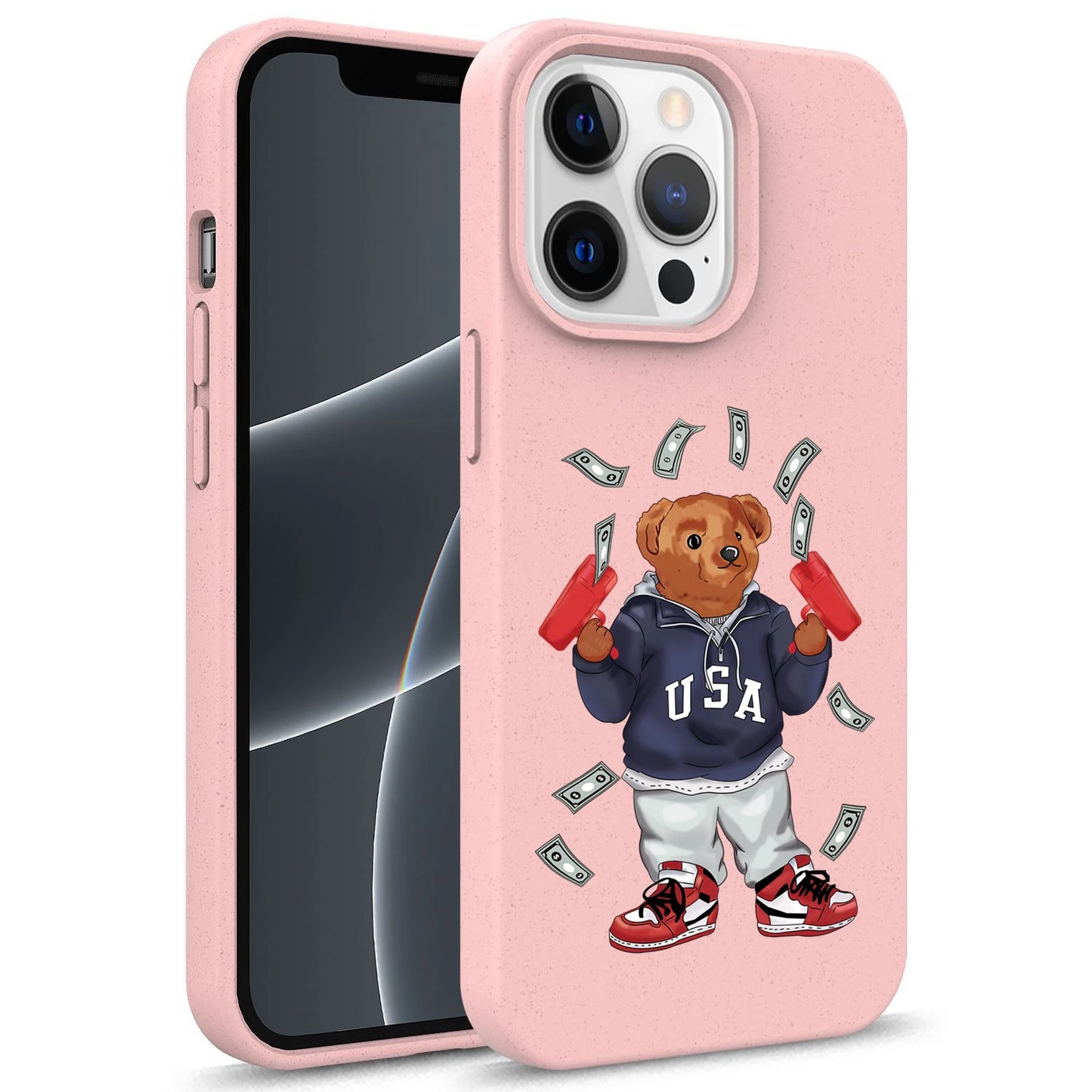 bear streetwear degrade Silicone Soft Case top Phone Cover for iPhone 15 14 13 12 11 Pro Mini 7 8 Se Plus Xr X Xs Max funda