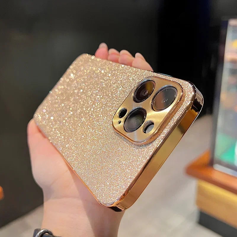 Bling Shiny Diamond Luxury Phone Case for iPhone 16 15 14 13 12 11 Pro Max Plus Plating Glitter Hard Cover for iPhone 16ProMax