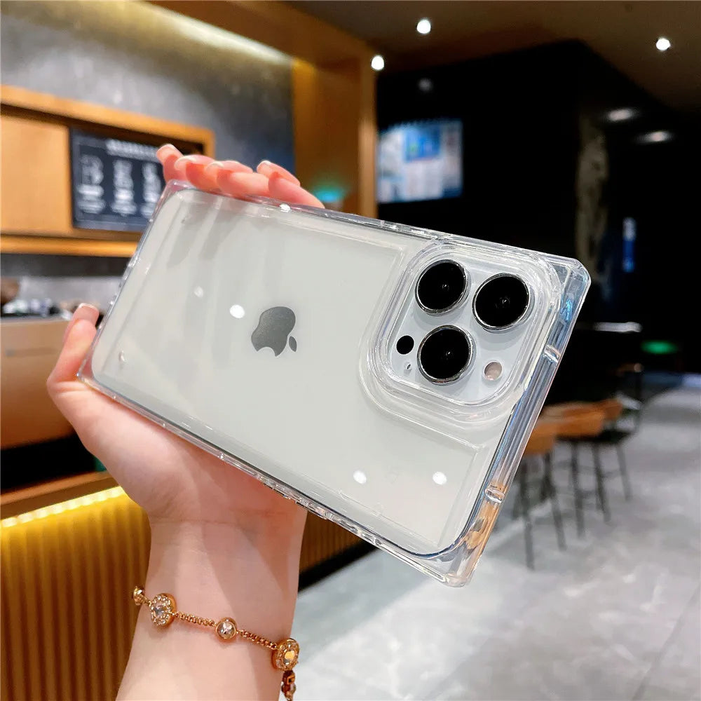 For iPhone 14 Pro Max Case Luxury Ultra Thin Clear Armor Shockproof Back Cover For iPhone 16 15 Pro Max 13 12 11 XR XS 7Plus