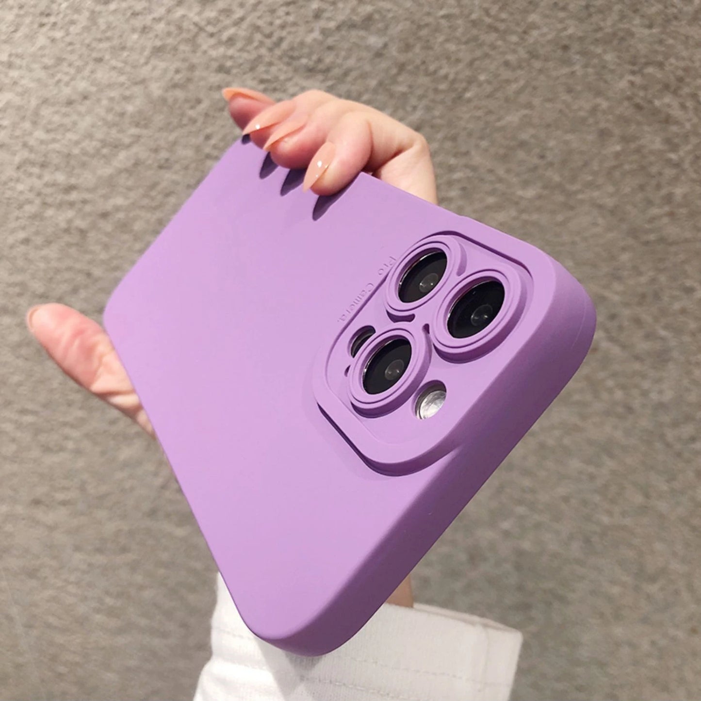 Luxury Matte Purple Phone Case For iPhone 11 12 13 14 15 16 Pro Max XS X XR 7 8 Plus Original Liquid Silicone Shockproof Cover