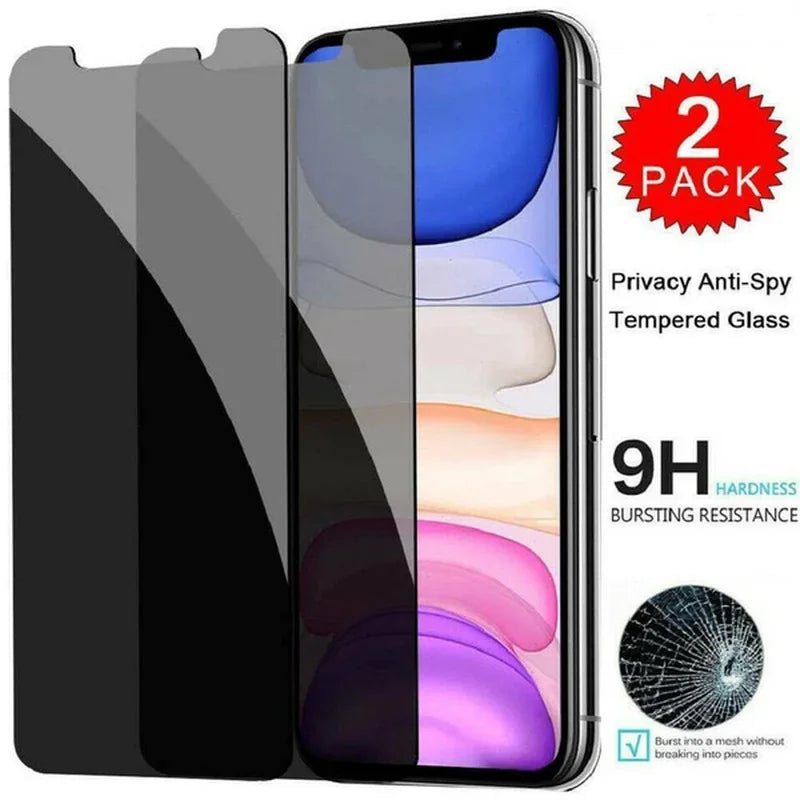 Discount Anti-Spy Guard Peeping Glass Screen Protector Case for IPhone 16 15 14 13 12 11 Pro Max Mini XS XR X 8 7 Plus 16Pro SE2022 Cover sale