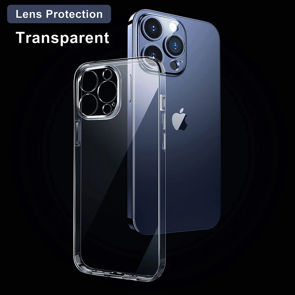 Transparent  TPU Case For iPhone 16 Pro Max Case Crystal TPU Anti-Yellow Lens Protection Cover For iPhone 16 Pro Case