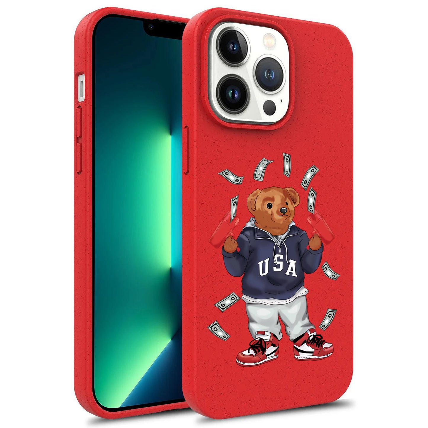 bear streetwear degrade Silicone Soft Case top Phone Cover for iPhone 15 14 13 12 11 Pro Mini 7 8 Se Plus Xr X Xs Max funda