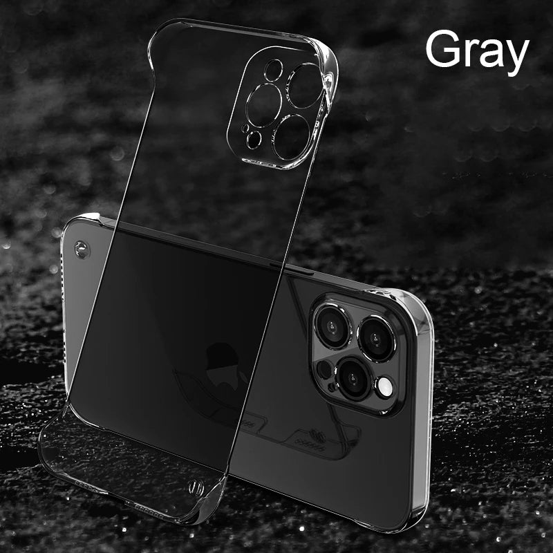 Ultra Thin Frameless Clear Case for iPhone 16 15 14 13 12 11 Pro X XR XS Max Plus Slim Hard Shockproof Bumper Transparent Cover