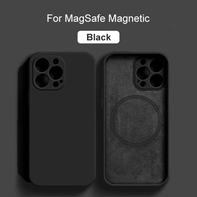 Original For Magsafe Magnetic Case For iPhone 15 14 13 12 11 Pro Max Mini X XR XS 8 Plus Liquid Silicone Wireless Charge Cover