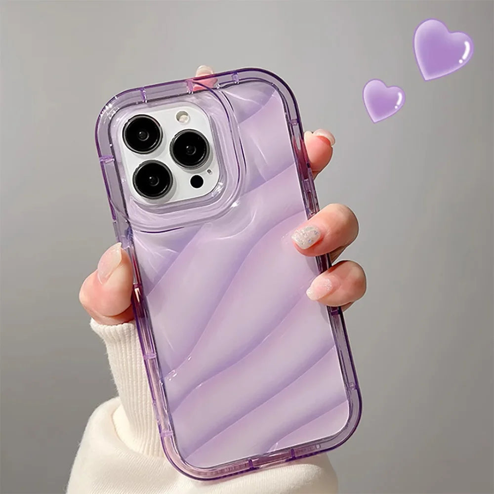 Airbag Phone Case For iPhone 11 Case iPhone 13 16 14 12 15 Pro Max XS XR X 7 8 Plus SE Shockproof Bumper Soft Clear Wavy Cover