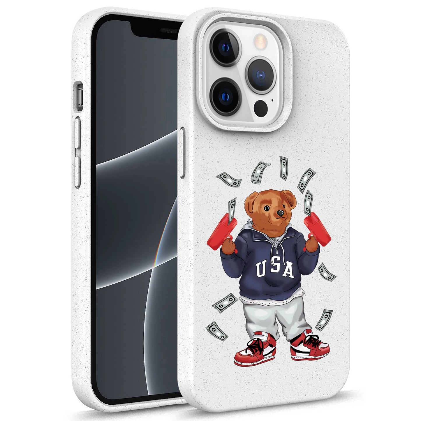 bear streetwear degrade Silicone Soft Case top Phone Cover for iPhone 15 14 13 12 11 Pro Mini 7 8 Se Plus Xr X Xs Max funda