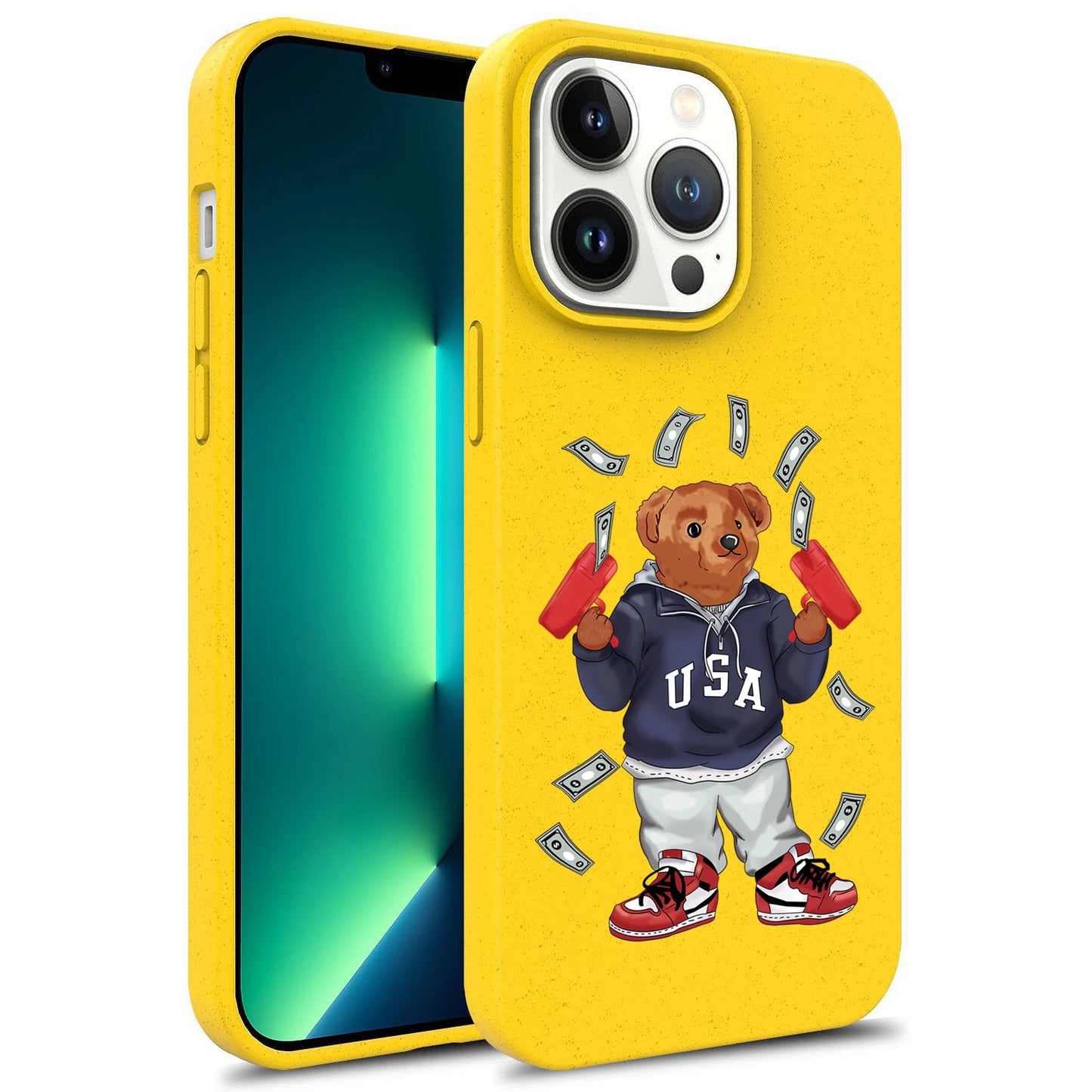 bear streetwear degrade Silicone Soft Case top Phone Cover for iPhone 15 14 13 12 11 Pro Mini 7 8 Se Plus Xr X Xs Max funda