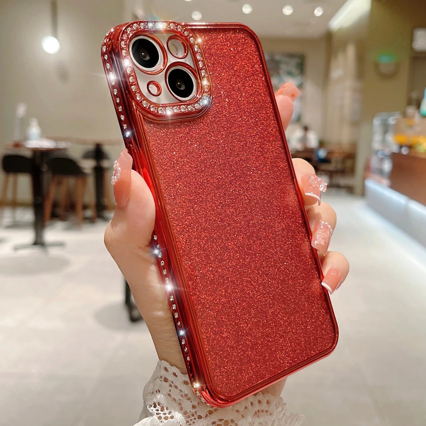 Luxury Bling Glitter Diamond Case For iPhone 16 15 14 Plus 13 11 12 Pro XR X XS Max Soft Rhinestone Plating Bumper Sequin Cover