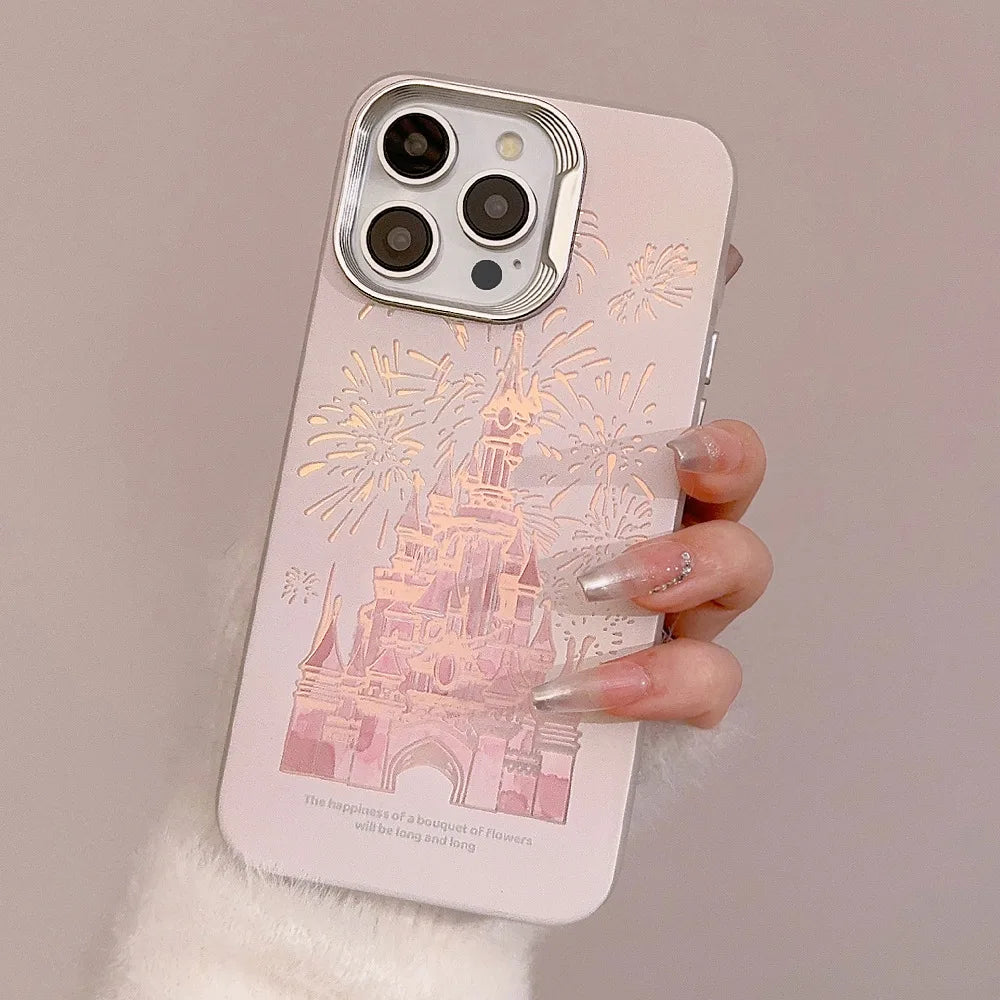 Dream Castle Fireworks Gradient Dazzling White Cover Case For iPhone 16 15 14 13 12 11 Pro Max Plus Phone Case