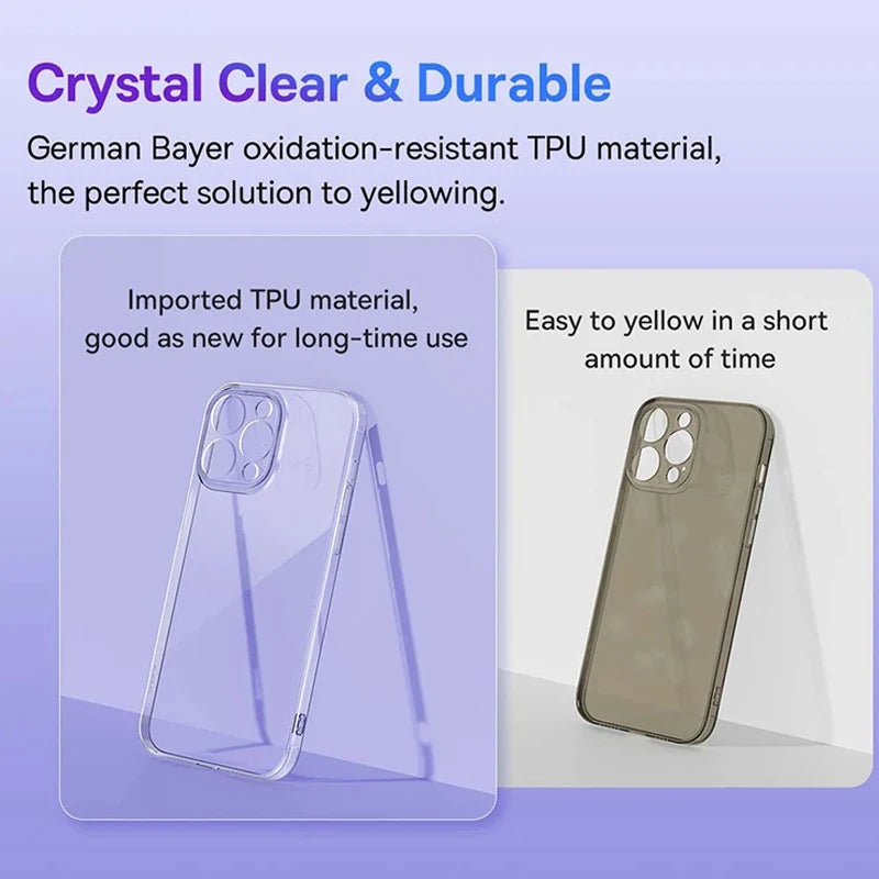 Clear Case for iPhone 16 15 14 13 12 11 Pro Max Plus Soft TPU Case for iPhone XS Max X XR Cover Transparent Phone Case