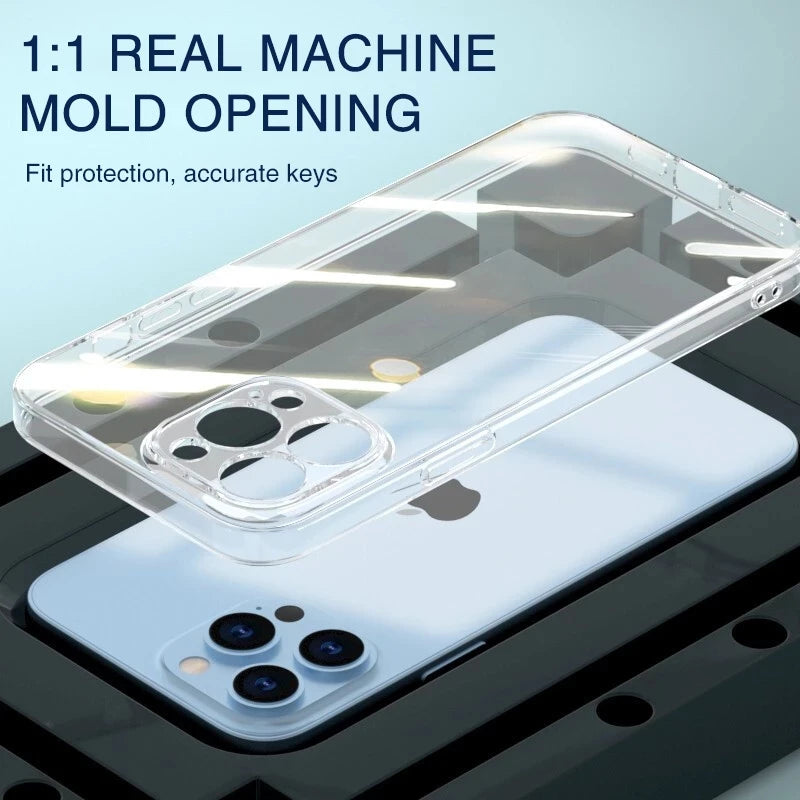 Funda Ultra Thin Clear Phone Case On For iPhone 15 16 11 Pro Max 12 13 Mini 14 Plus Transparent Soft TPU Silicone Back Cover