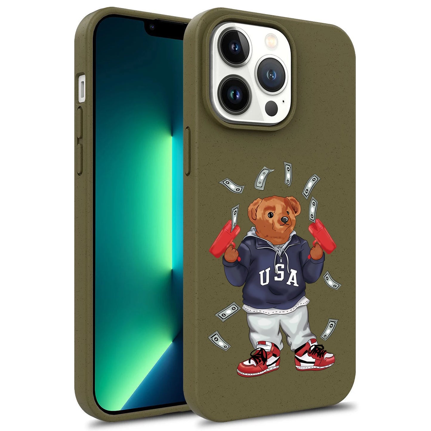 bear streetwear degrade Silicone Soft Case top Phone Cover for iPhone 15 14 13 12 11 Pro Mini 7 8 Se Plus Xr X Xs Max funda