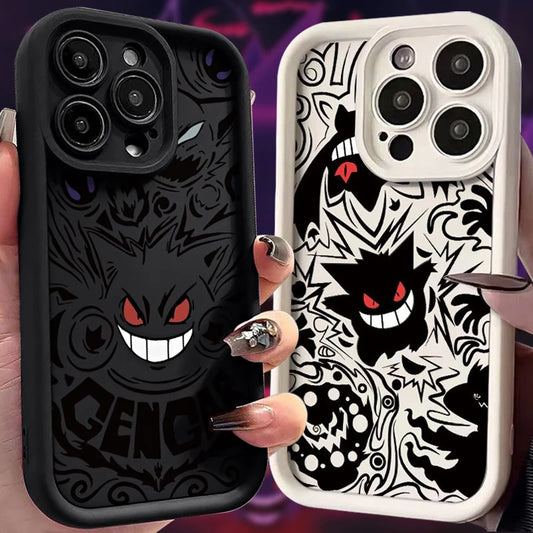 Discount Pokemon Gengar Phone Case for iPhone 15 14 13 12 Mini 11 Pro Max XS X XR 8 7 6S 6 Plus SE 2020 Liquid Silicone Shockproof Cover sale