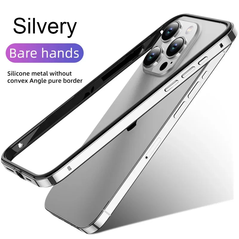 Hybrid Silicone Frame Aluminum Metal Phone Case For iPhone 16 15 Pro Max 14 13 12 Better Heat Bumper