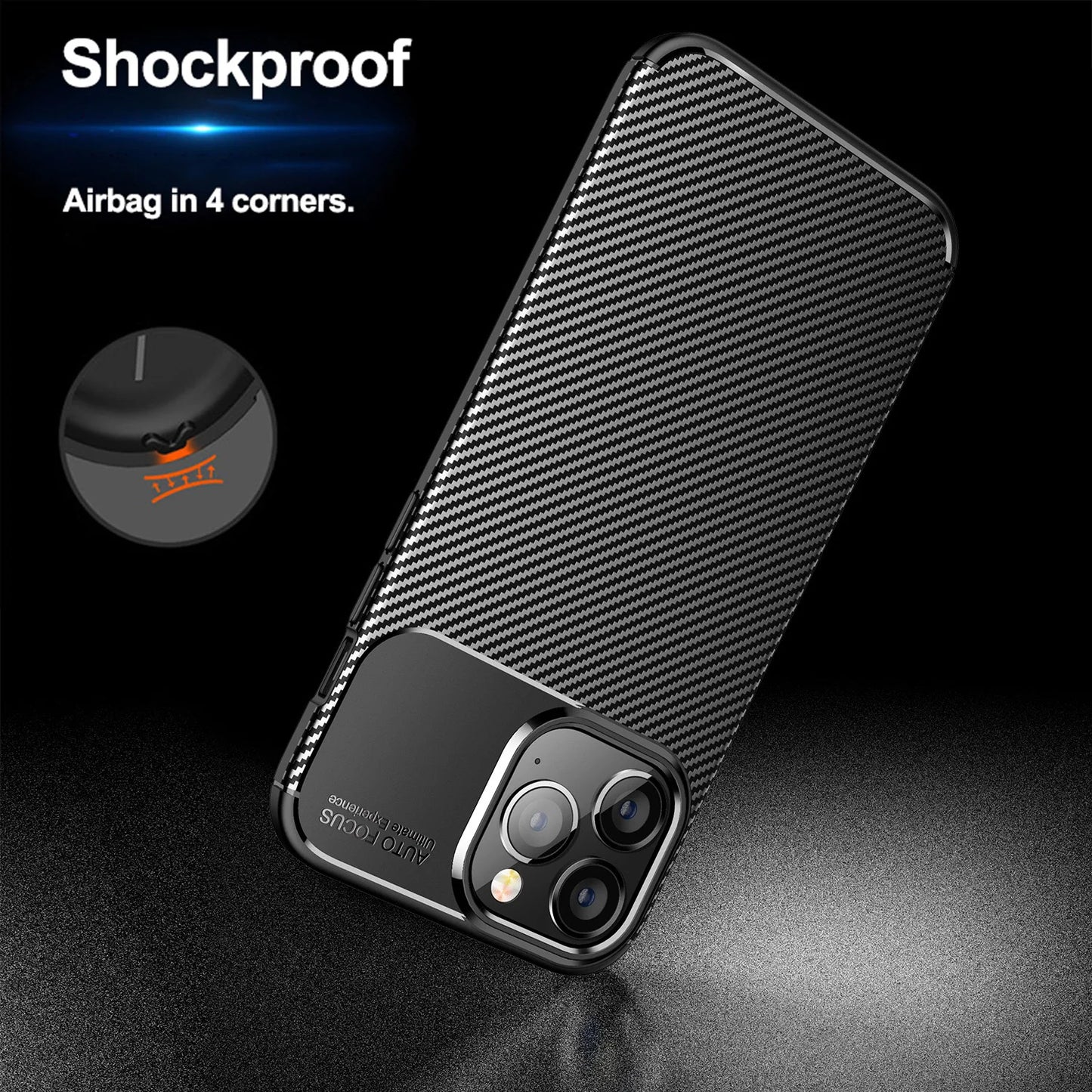 For iPhone 16 Pro Max Case Carbon Fiber Patten Back Cover iPhone16 iPhone16Pro iPhone16ProMax Anti-Knock Camera Proection Fundas